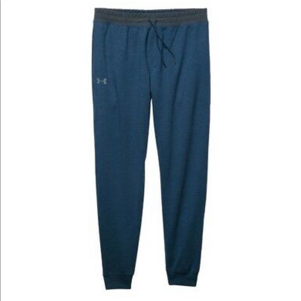 Mens Under Armour Tri-Blend Fleece Jogger Pants - Navy.